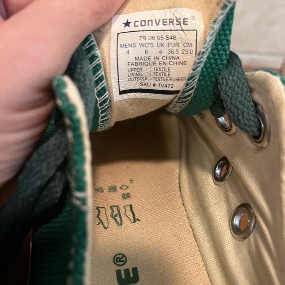 Converse All Star Green Canvas Sneakers - Picture 4 of 5